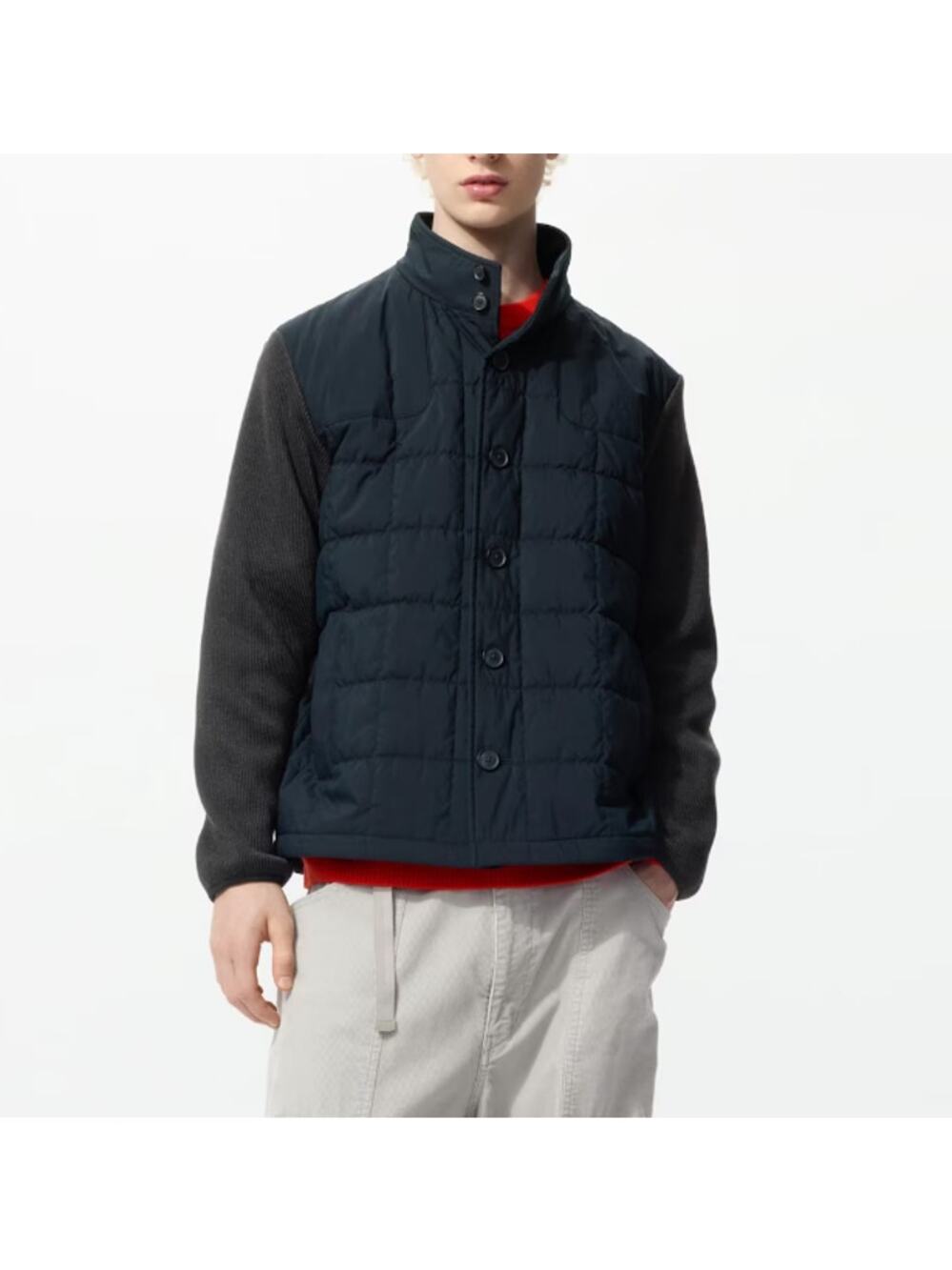 Uniqlo JW Anderson Combination Quilted Jacket in Navy and Black